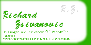 richard zsivanovic business card